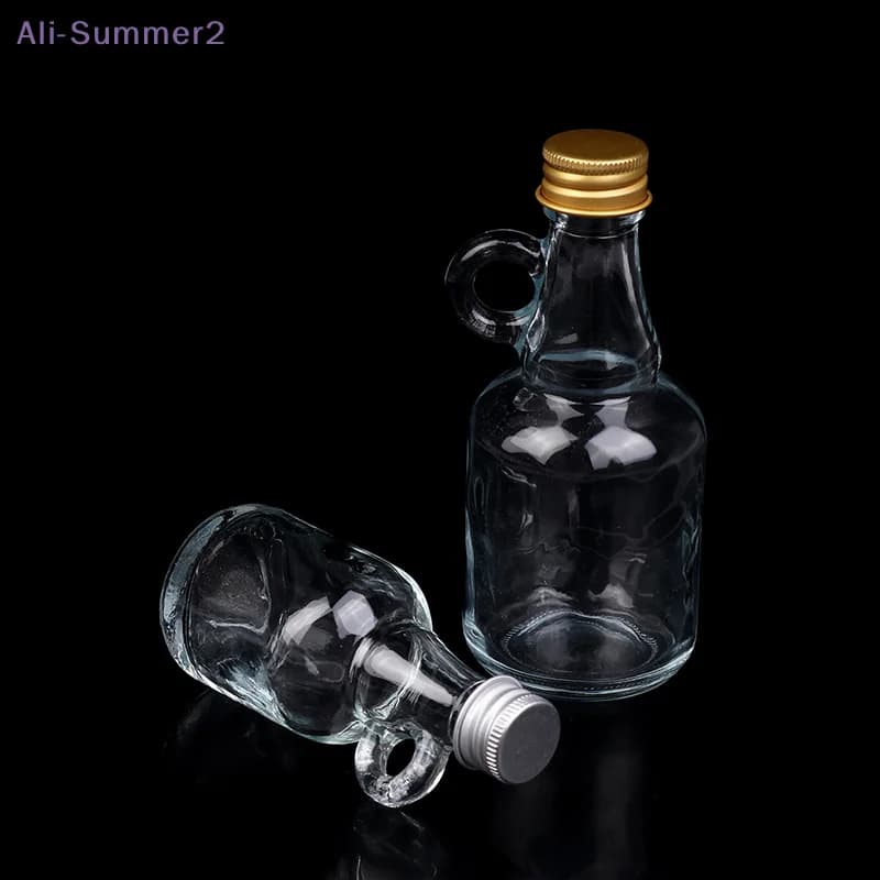 {Summer2} Decanter in Vetro Trasparente Vuoto da 50/100ML con Tappi in Alluminio, Mini Contenitore per Alcolici, Bottiglia in Vetro per Liquori