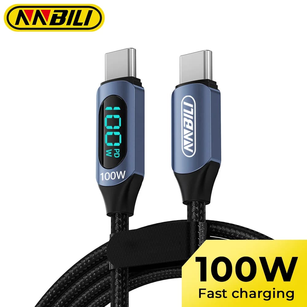 NNBILI 100W Type C Type C Cable PD Charging Charger Fast 5A Cable USB C to USB C Display for MacBook iPad USBC Data Cable