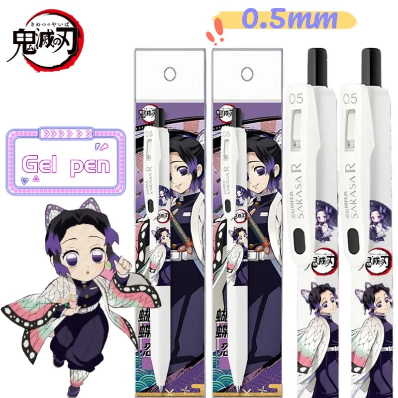 Demon Slayer Shinobu Kocho Anime Cartoon Pattern Adesivo Penna gel Penna creativa personalizzata ad asciugatura rapida Premio di cancelleria per studenti