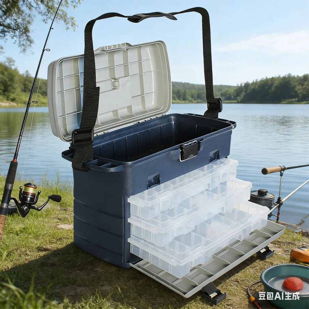 Three-Strong Fishing Equipment Box, Versatile Box for Esche/Utensil, Easily Organize baits and Tools!