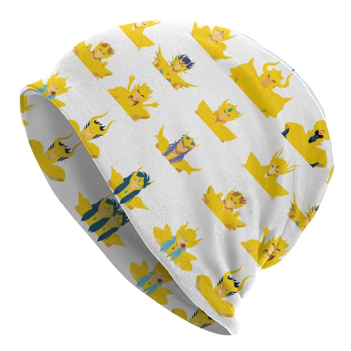 Gold Saints Bonnet Hat Autumn Winter Street Skullies Beanies Hat Saint Seiya Knights of the Zodiac Anime Unisex Dual-use Cap