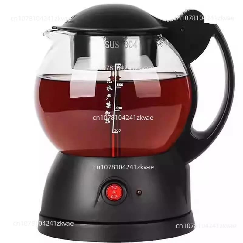 Black Teapot for Home Use 1 Liter Black Steam Teapot Automatic Multi-functional Electric Glass Teapot Hot Teapot for Health