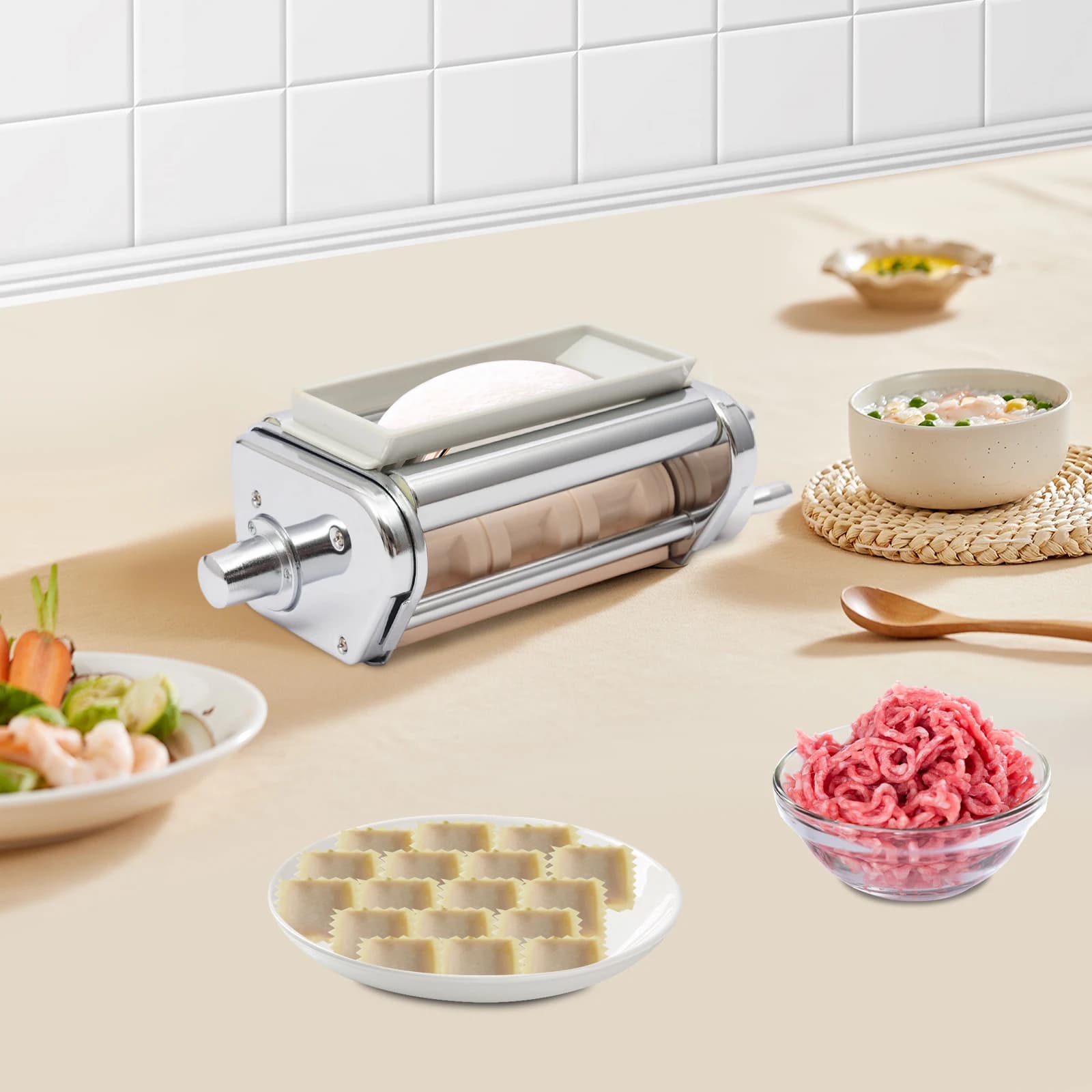 Macchina utensile per pasta con attacco manuale per macchina per ravioli, stampo per pressa per gnocchi in acciaio inossidabile per wonton, pasta da cucina
