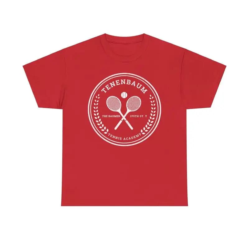 Tenenbaum Tennis Academy The Tenenbaums Comedy Movie 2001 Maglietta con logo racchetta