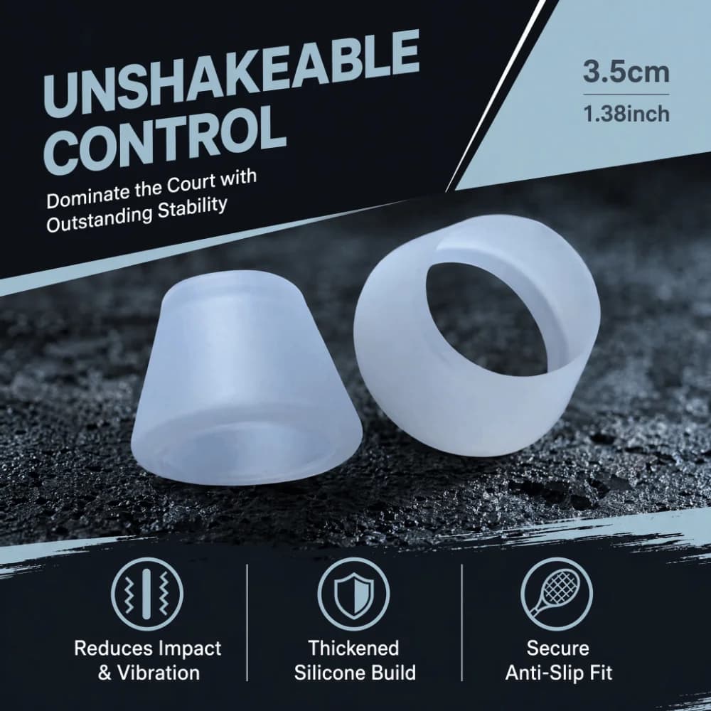 Shockproof Tennis Racket Grip Cover Anti Slip Silicone Handle End Cap Transparent Cap Shock Absorbing Vibration Dampener