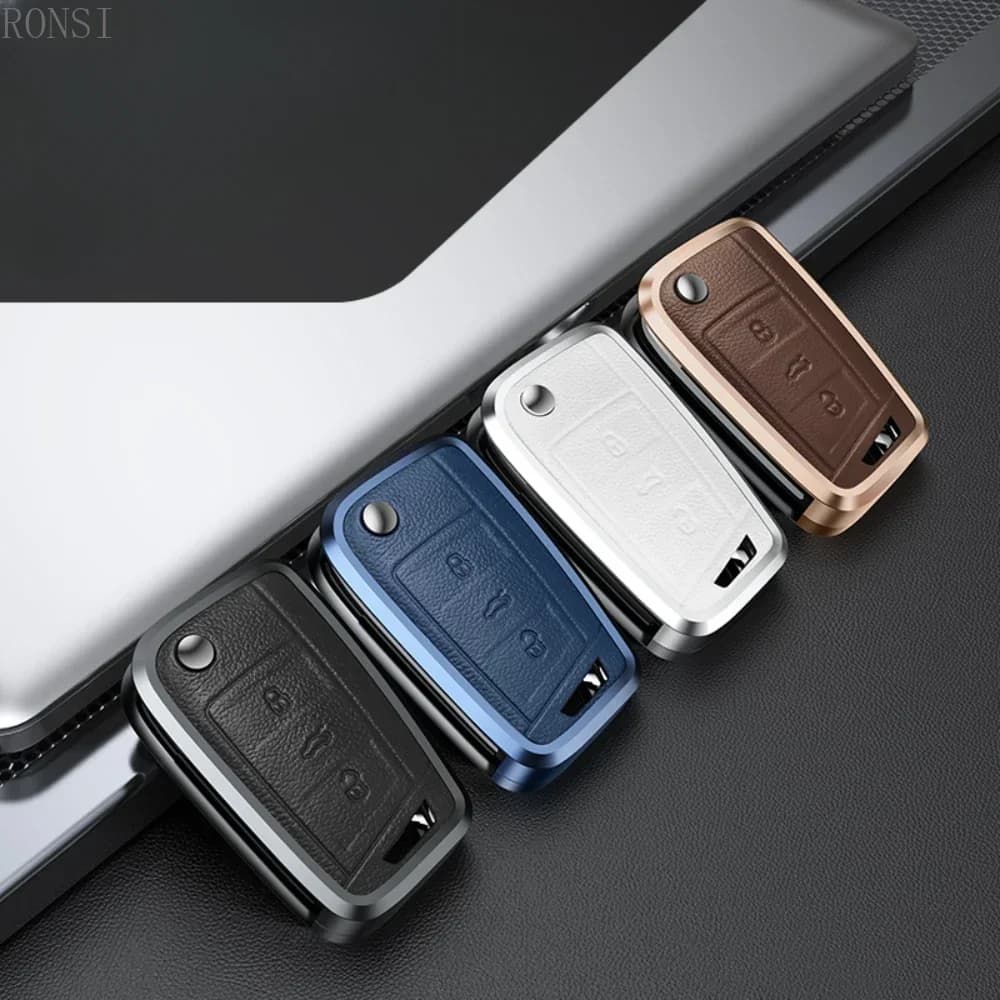 Car key leather case for VW Volkswagen Golf 7 MK7 GTI Tiguan MK2 for SEAT Ateca Leon FR 2 Ibiza for Skoda Octavia A7