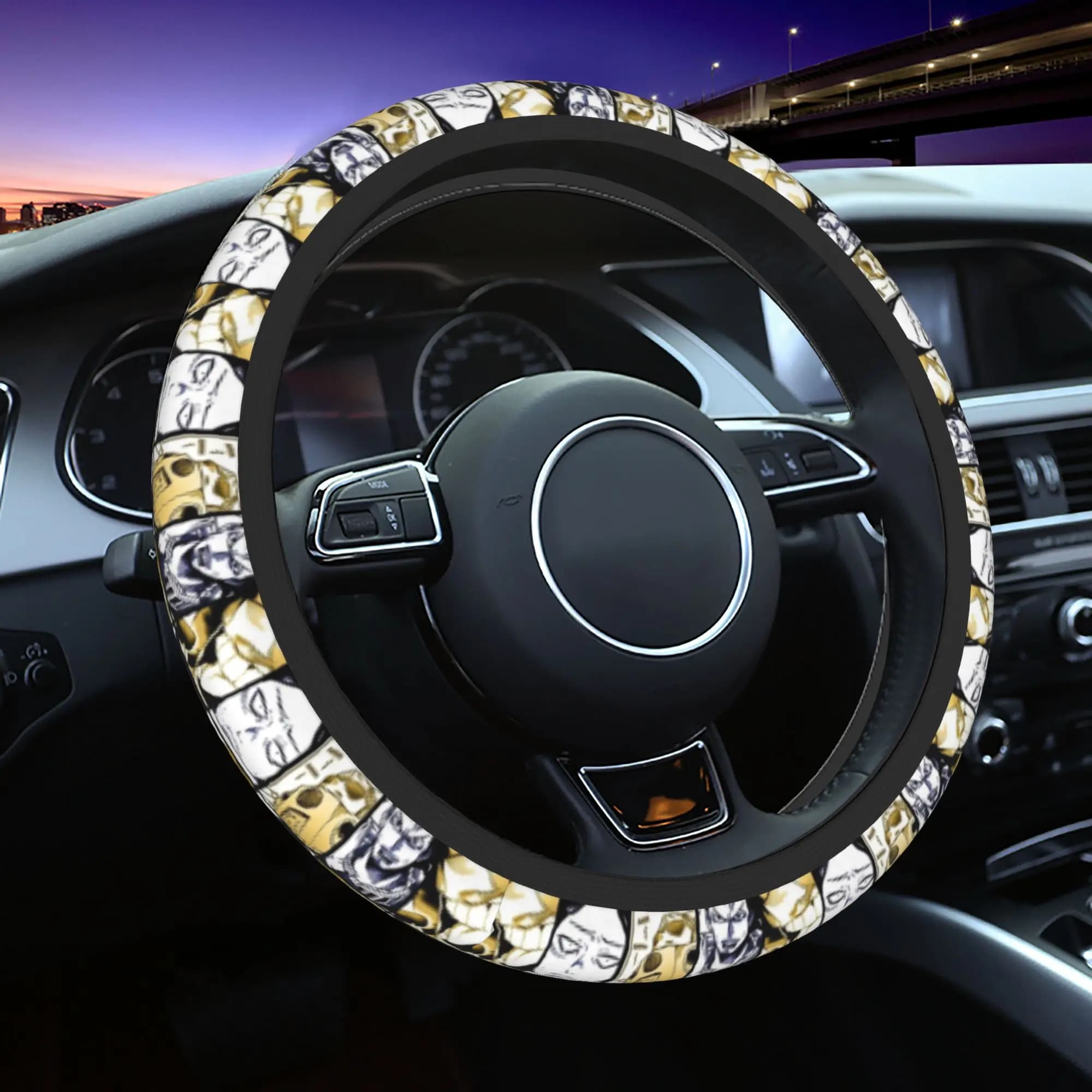 MHA Anime Universal Collage Braid On The Steering Wheel Cover Car-styling Elastic Car Accessories