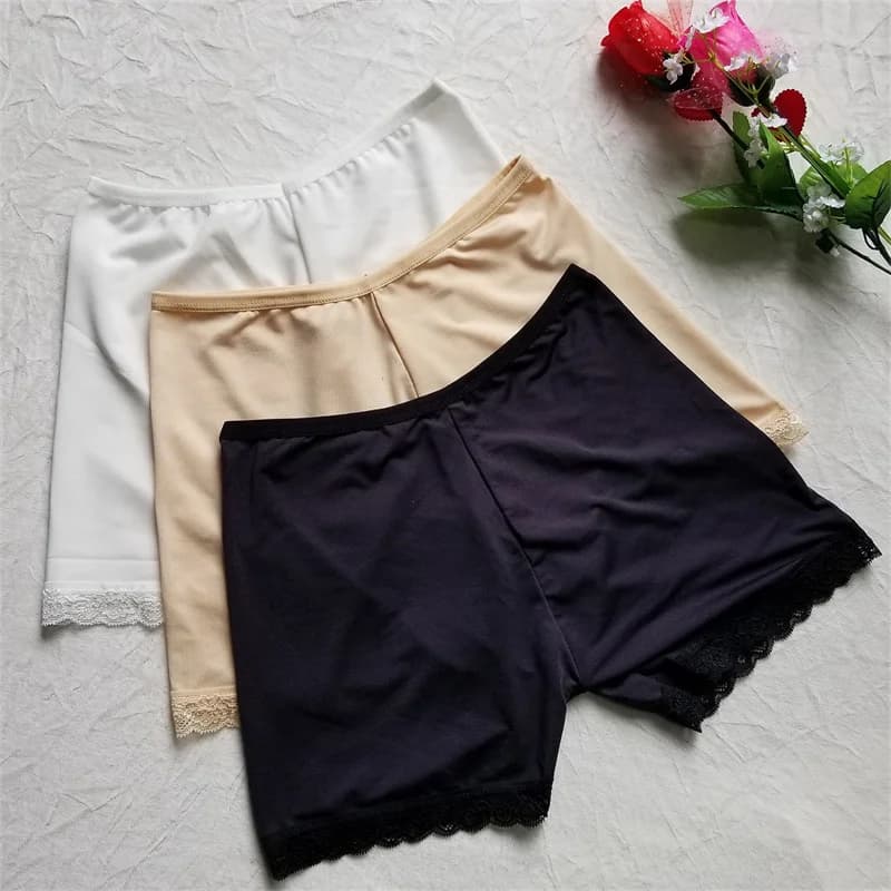 Pantaloncini intimo estivo 1pc pantaloni di ghiaccio di seta Sexy pantaloni corti di sicurezza da donna bianchi/neri/nudi regali per le donne 80-110Kg