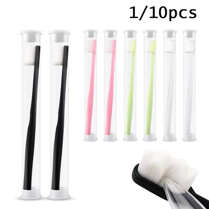 1-10pcs Spazzolino da denti a setole morbide ultra fini Milioni di setole nano Spazzolino da denti Pulizia profonda Strumento portatile per l'igiene orale da viaggio