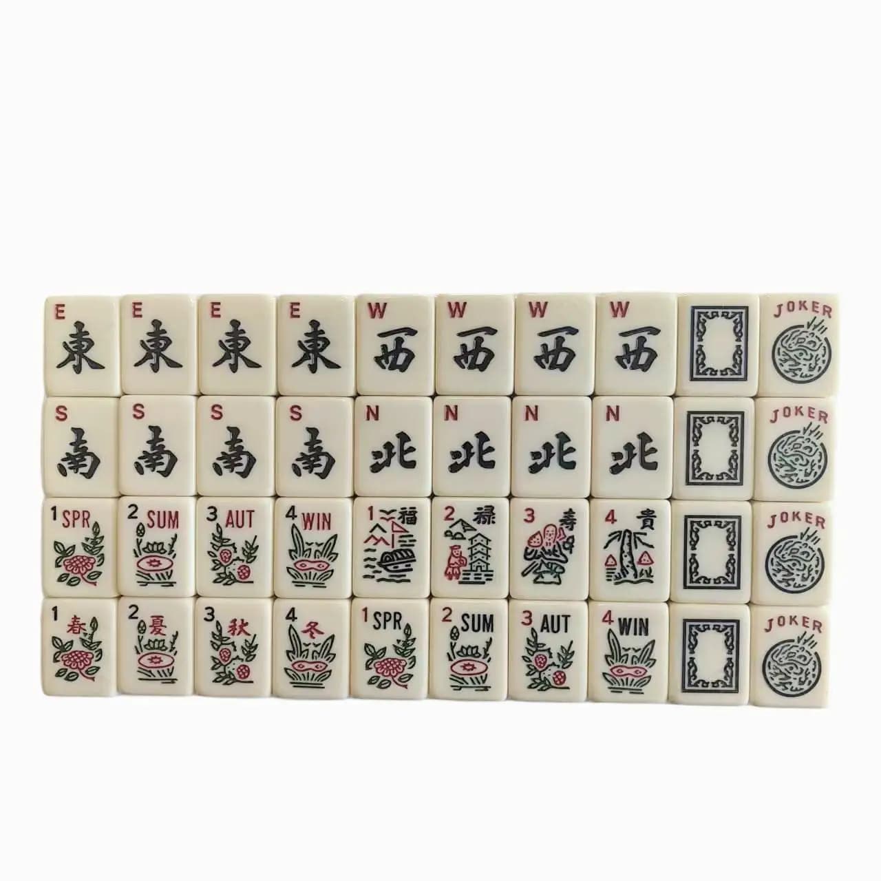 American Mahjong Set 36mm Melamine Tiles 166Pcs Medium Large Size Export Mahjong Game Pieces