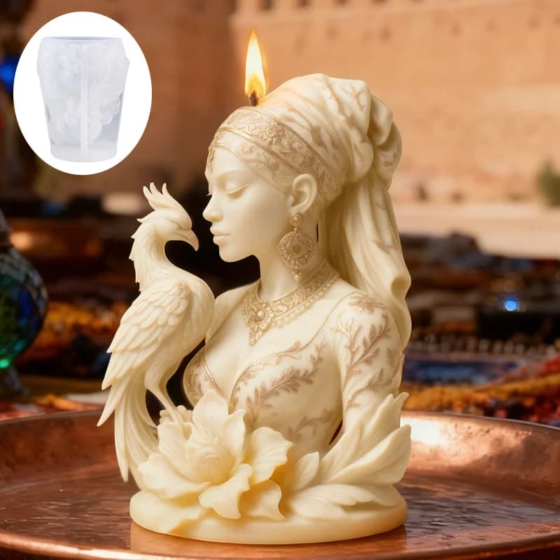 Stampo in Silicone Fai-da-Te a Forma di Dea Africana, Rilievo 3D di Figura Umana per Sapone Artigianale, Candele e Decorazioni in Gesso