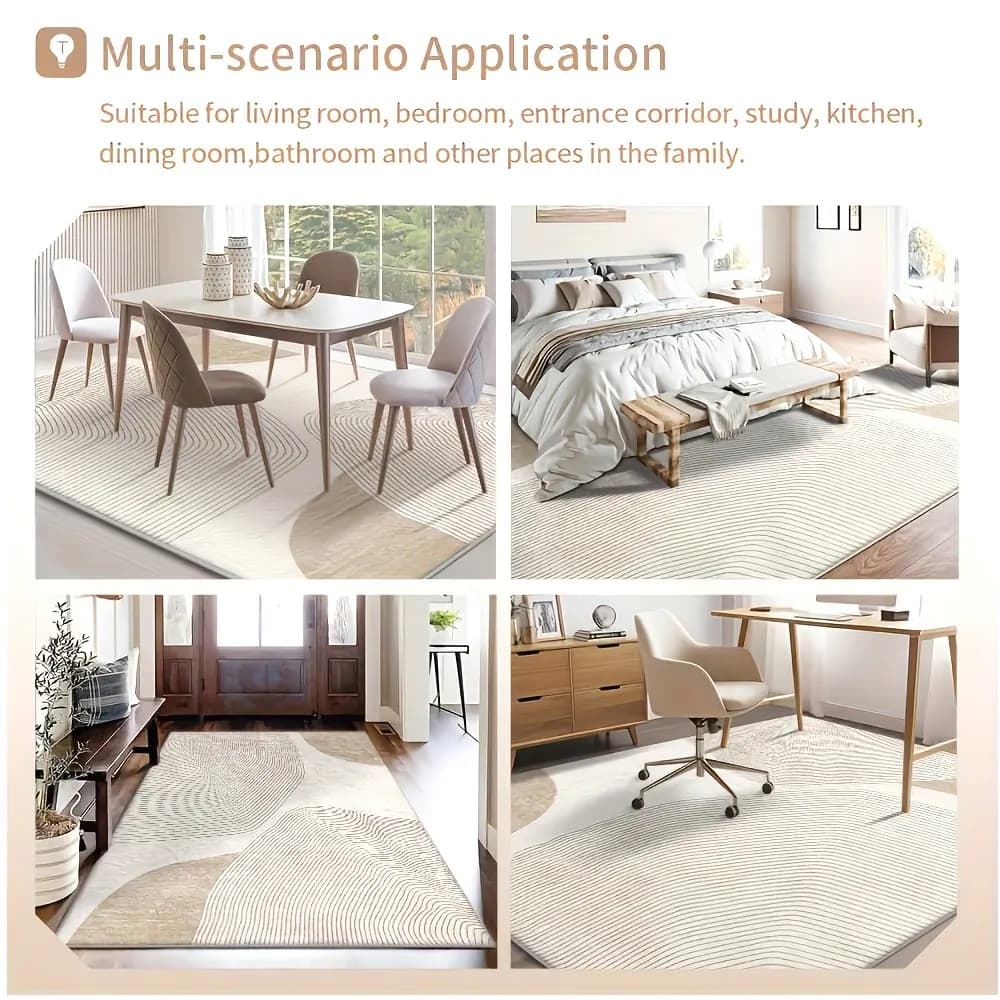 Velvet 850G Floral Washable Area Rug – Soft, Fine-Crafted Modern Living Room & Dining Room Carpet with Retro-Inspired Vibrant Patterns, Easy-Care Fabric, Comfortable Texture, and Versatile Home Decor Use