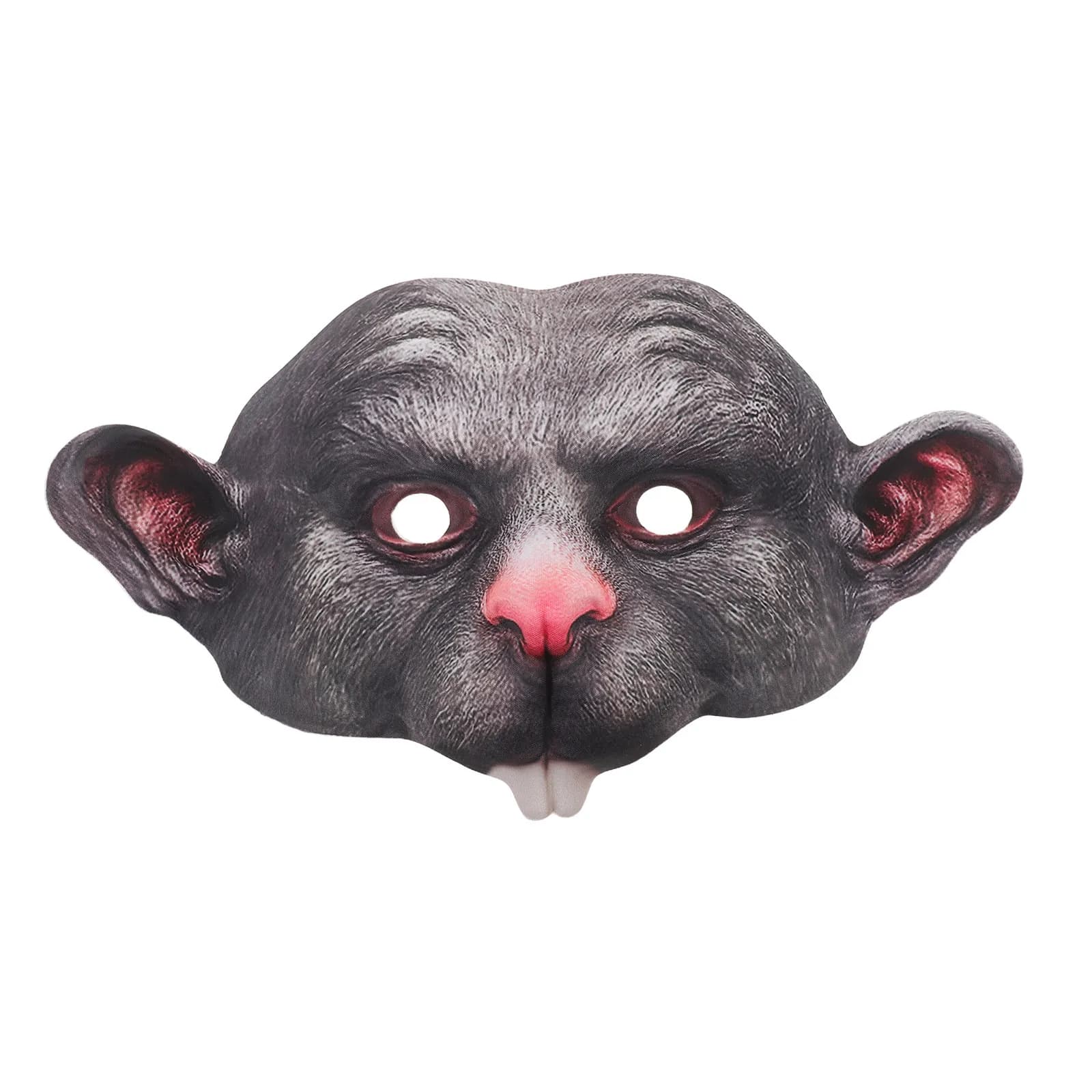 Maschera Grigia a Mezzo Volto di Animale Topo, Accessorio per Costume di Halloween, Maschera da Testa di Ratto per Festival, Mascherata, Cosplay per Adulti