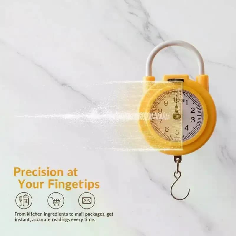 Portable Mini Hanging Scale 10kg Capacity Digital Pointer Hook Scale for Food Luggage Fishing Weighing Tool