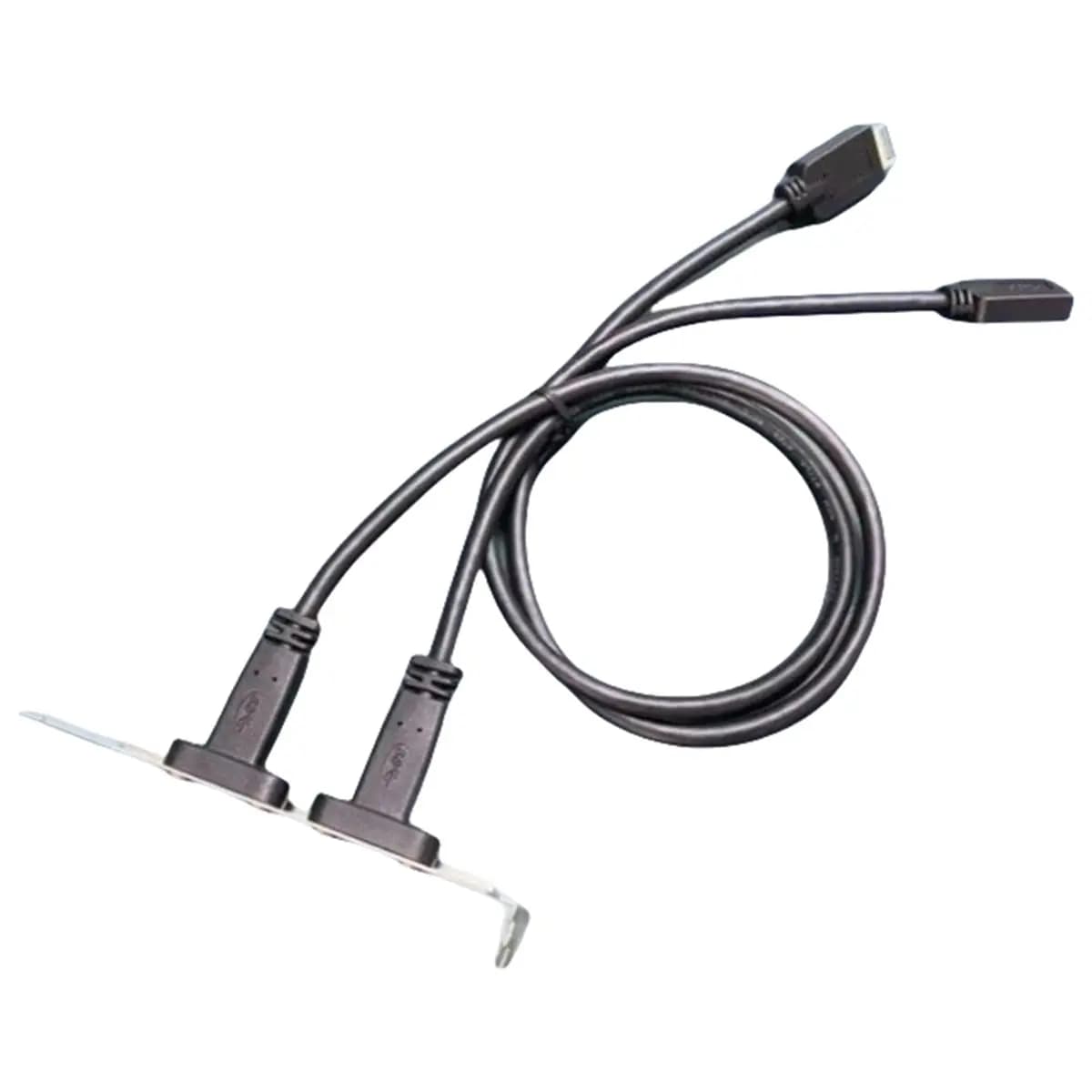 (A32M) USB 3.2 KEY-A to Dual Type-C Female TYPE-E Baffle Cable Double Chassis PCI Front Data Adapter Cable High-Speed 10GB