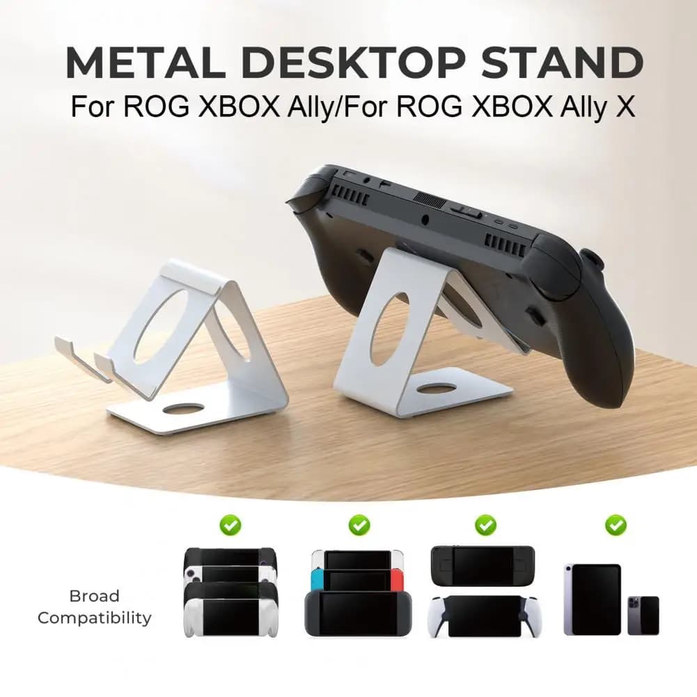 Supporto per console di gioco per ROG Ally/X per Switch 2 per Steam Deck Supporto da tavolo portatile per dissipazione del calore in metallo Accessori per giochi