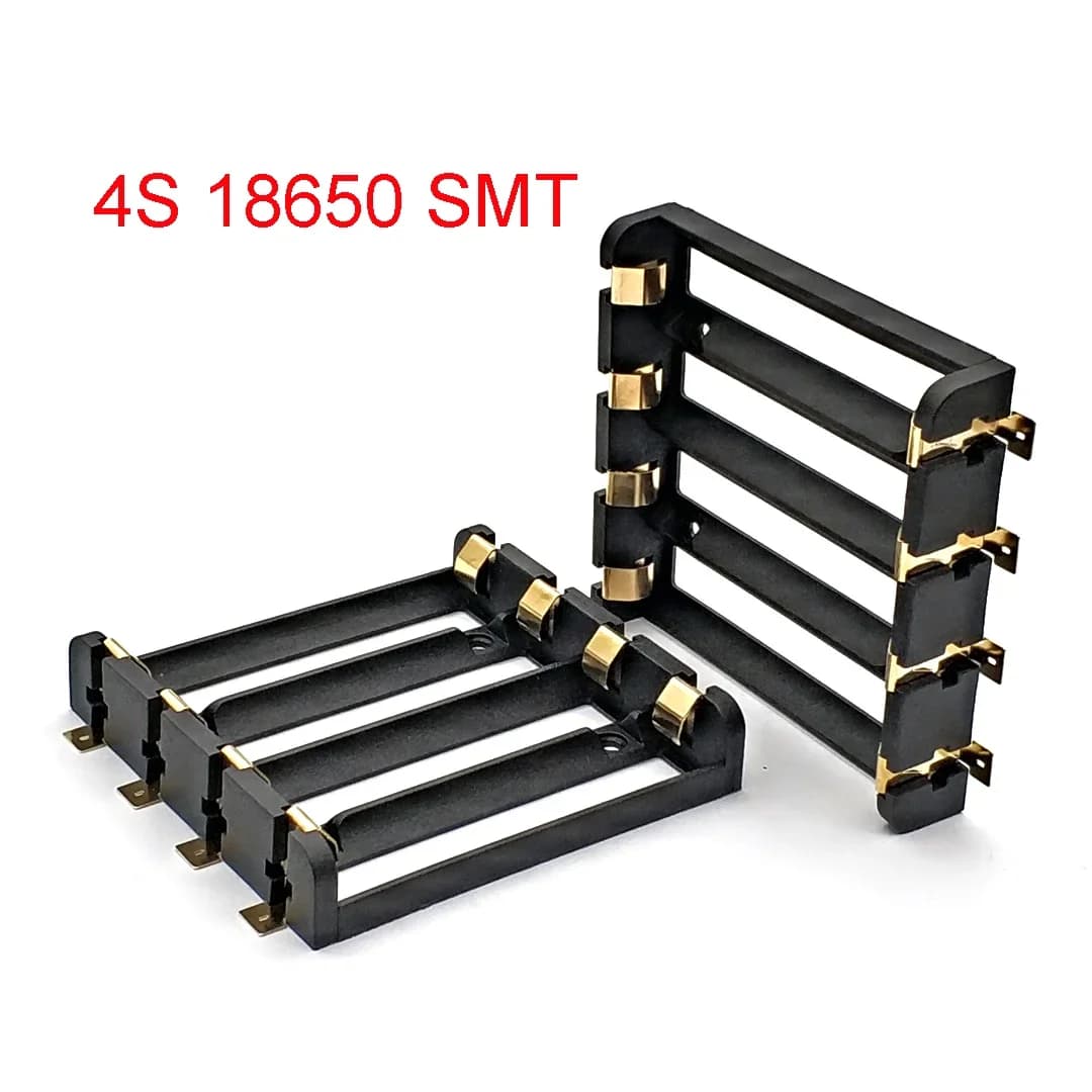 4x 18650 serie batterie supporto scatola custodia contenitore banca di potere con perni in bronzo ricaricabile nave di goccia all'ingrosso