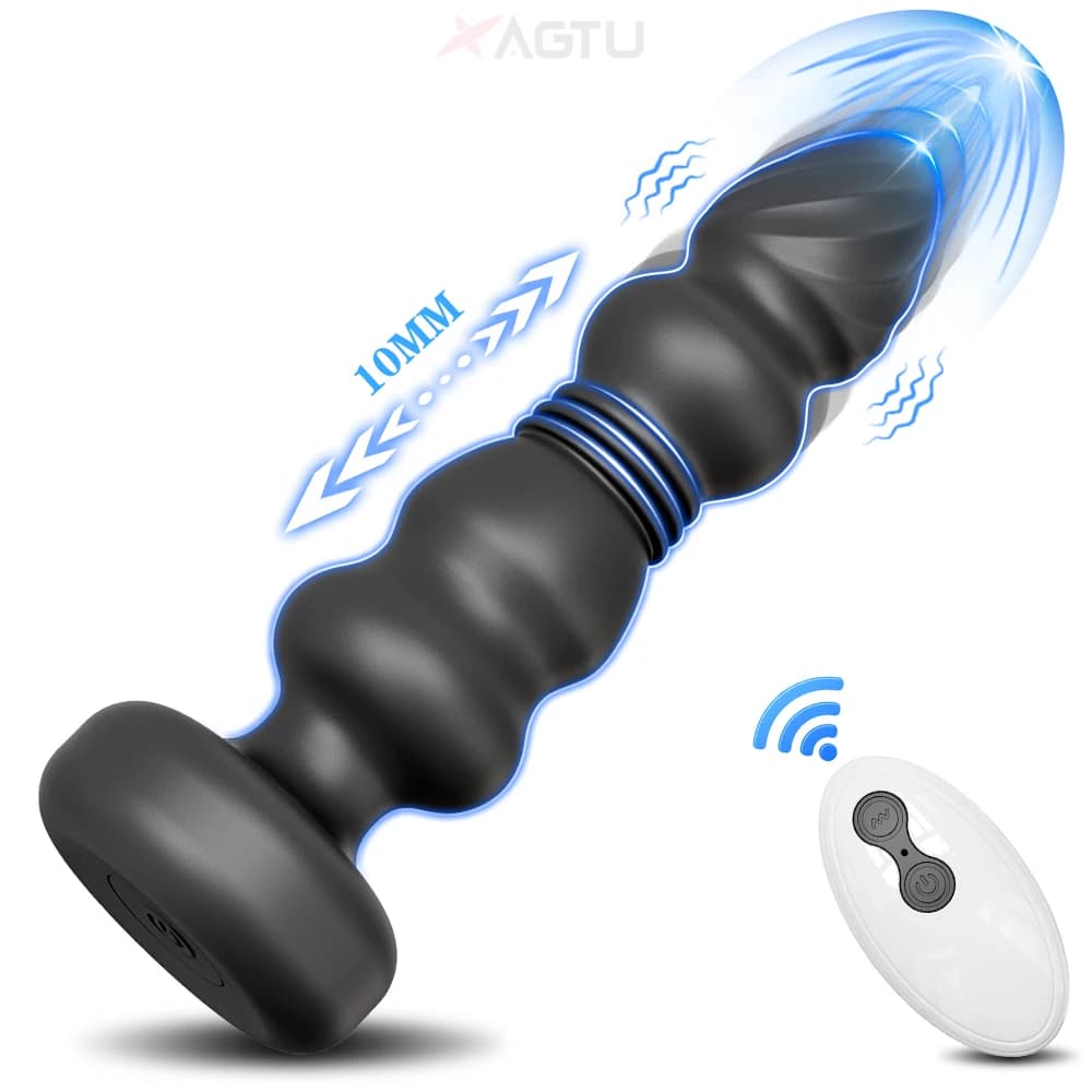 Spinta vibratore anale massaggiatore prostatico maschile perline anali per uomini donne vibratore telecomandato telescopico butt plug giocattoli del sesso