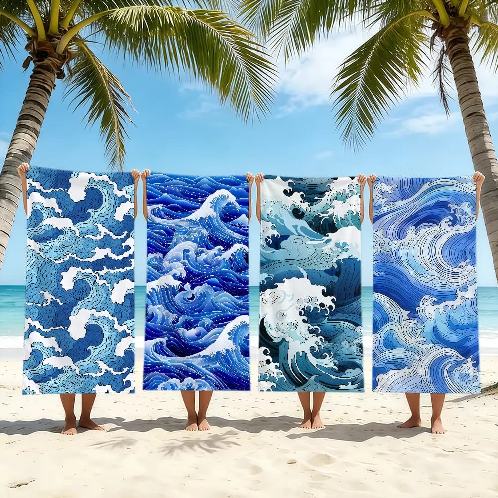 Abstract Wave Towel Bath Towel Travel Shower Quick-Drying Soft Same Style Men Women Sports