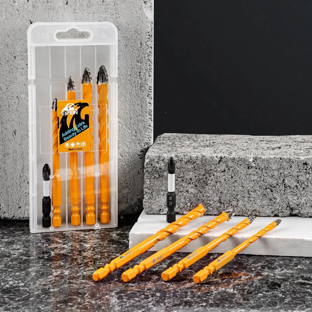 Quick Fit Shank Carbide Drill Core Bit for Wood Plastic PVC Pipe Foam Brick Tile - Hole Saw Drill Bit for Home Improvement