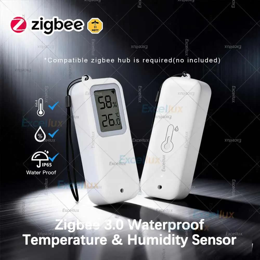 Temperature and Humidity Sensor Zigbee Waterproof for Interior and Exterior, Thermometer with Remote Monitoring via App, Domotics Compatible with Z2MQTT