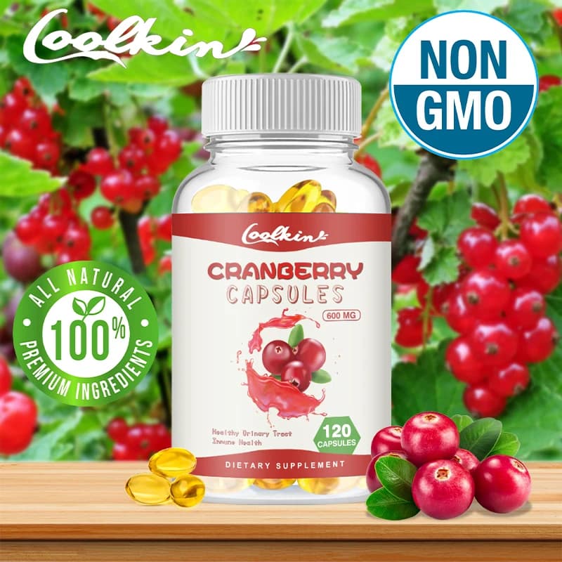 Red blueberry extract supplement: rich in vitamin C, supports urinary tract health and bladder, promotes digestive health