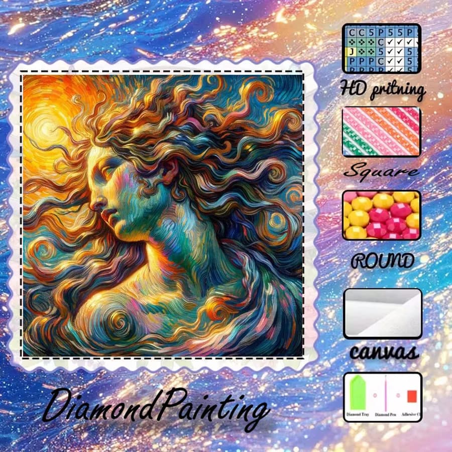 1 Pezzo - 5D-DIY - Tessuto Floccato - Punte Speciali - Set Pittura Diamante - Glow and Melody - Mosaico - Diamond Art