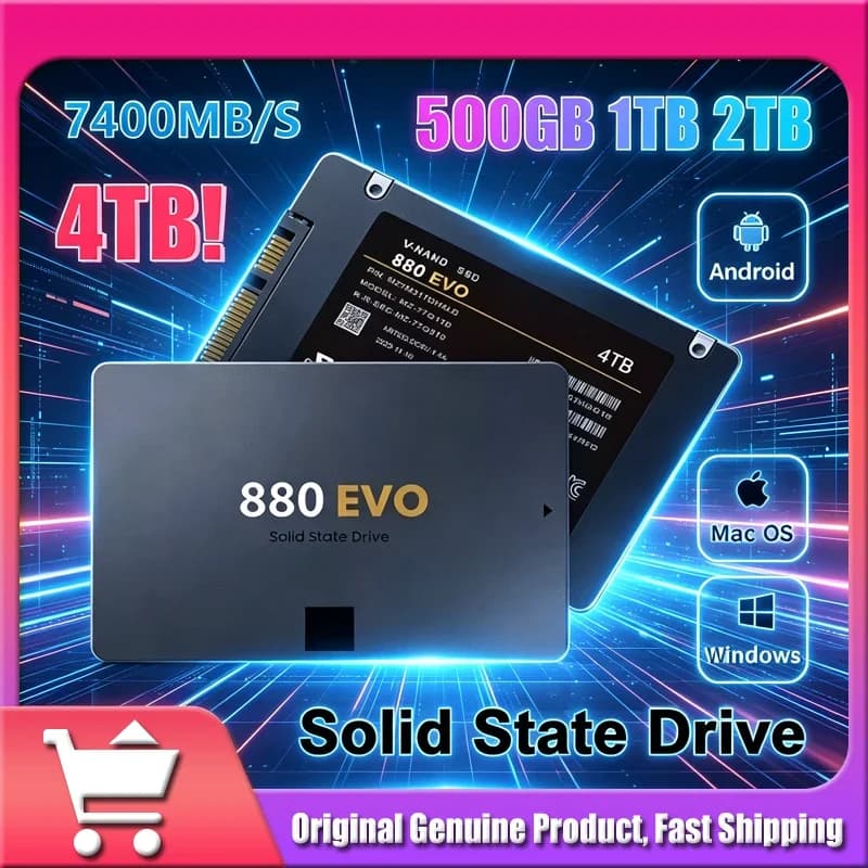 Nuovo SSD 880 EVO 2TB 4TB Unità a Stato Solido Interna Disco Rigido SATA 3.0 MLC 2.5 Pollici per Laptop Desktop PC PS4 PS5