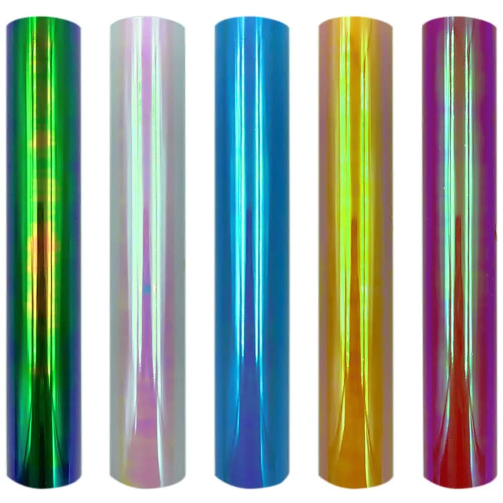 5 Rotoli di Pellicola Adesiva in Vinile Permanente per Fai-da-Te, T-Shirt, Tazze, Tessuti, Rotoli per Trasferimento Artigianale, Pellicola per Trasferimento in Vinile Permanente