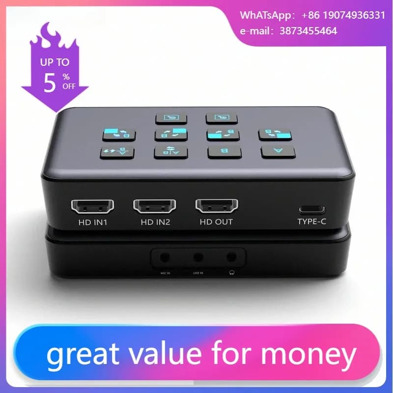 USB 3.0 Streaming OBS Capturing Gaming Registrazione dal vivo HDR Schede di acquisizione video doppie Mixer Switcher a convertitore USB