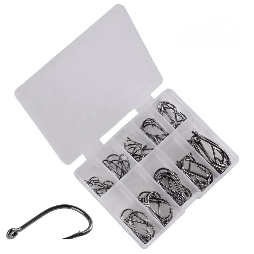 70 pcs/box Set of fishing hooks Kit Mix 3 #-12 #10 Trout Size Carp Circle Love Fishing Jig Love Fishing Accessories for Fishing Equipment