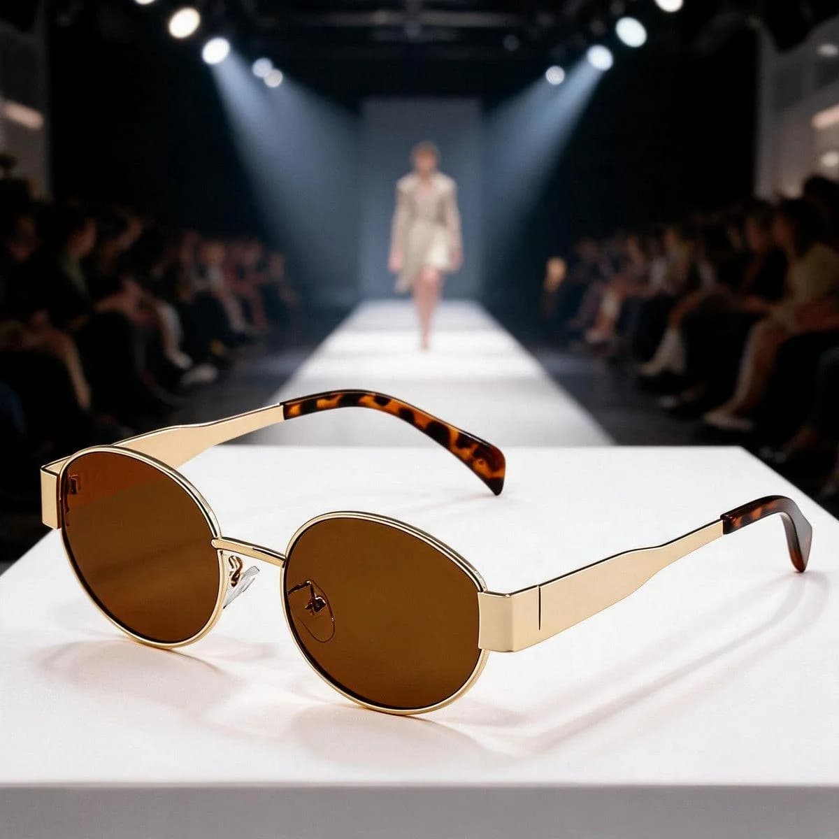 Vintage Oval Sunglasses Women Gold Metal Frame Leopard Temple UV400 Protection Fashion Eyewear Sun Glasses Women
