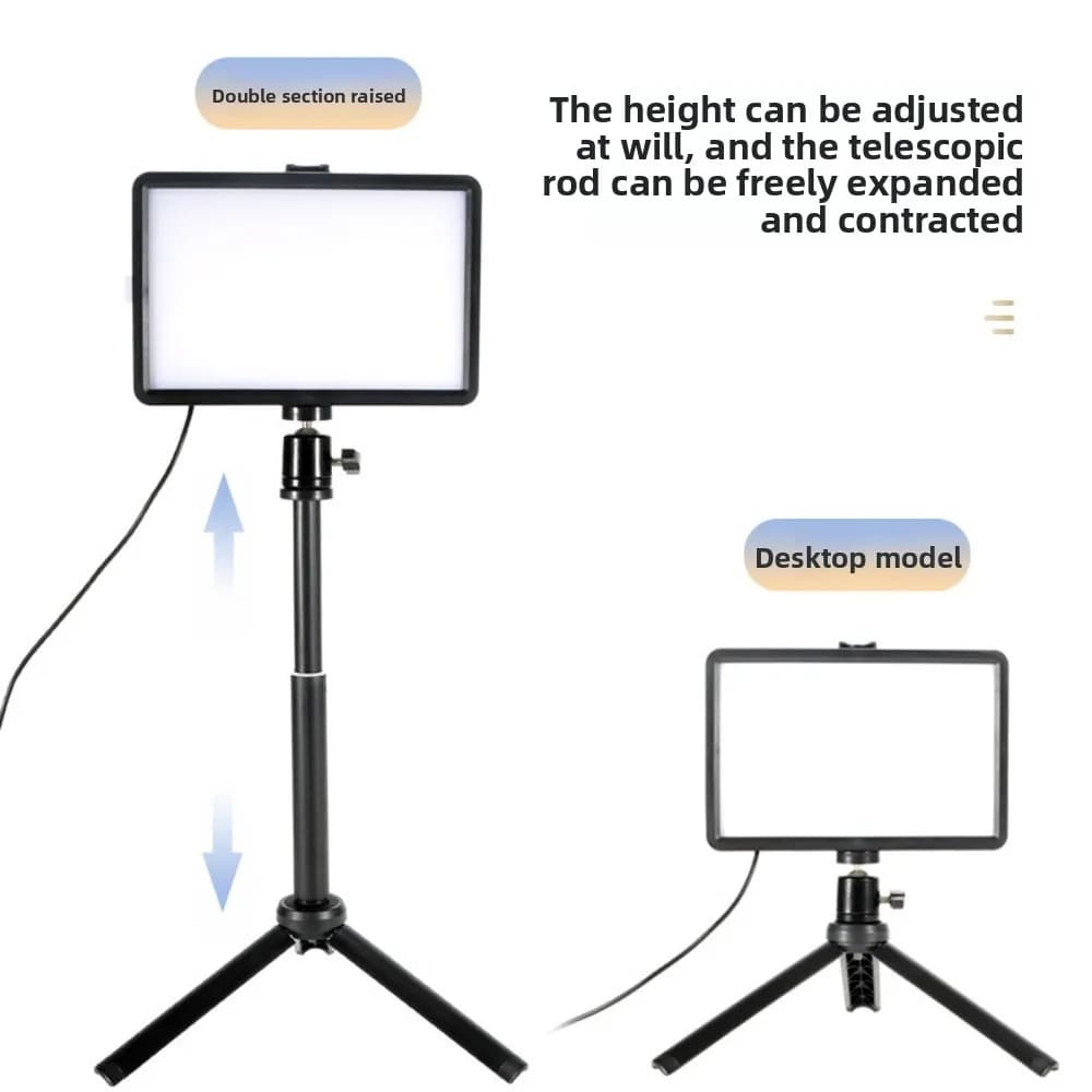 Con treppiede Luce video per fotografia a LED 4 carte a colori Lampada di riempimento per fotografia a schermo intero Controllo linea multifunzionale