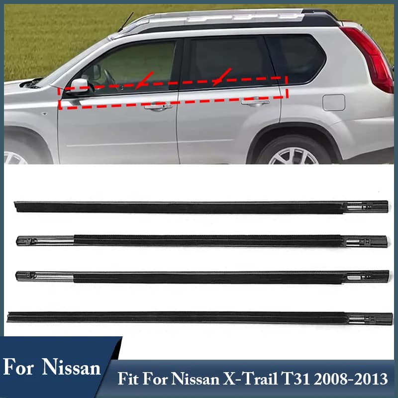 Auto Porte Finestre Esterno di Vetro Strisce di Tenuta Impermeabili Per Nissan X-Trail T31 2008-2013 Accessori Auto In Gomma Strisce Meteo