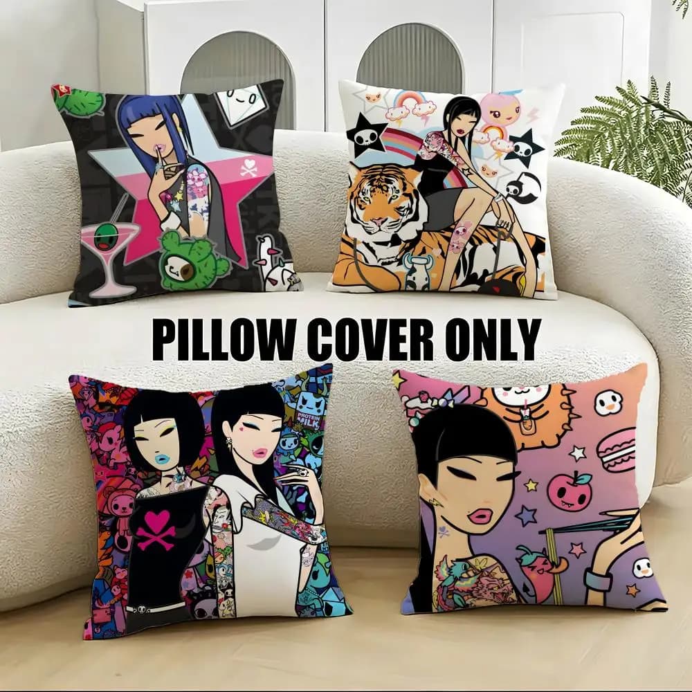 Fodere per cuscini Creative T-TokidokiS, set da 4 pezzi, morbide in peluche, 40x40 45x45 per divano e camera da letto
