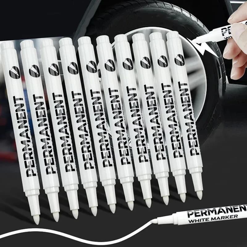 1/3/5PCS Pennarello in metallo impermeabile Penna di vernice bianca permanente Lavaggio Arte Pittura Graffiti Penne Tessuto Legno Pelle Pennarello 2.0mm