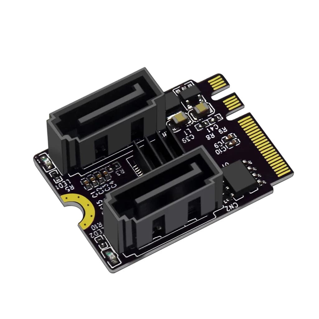 Scheda di espansione M2 (chiave A + E) a doppia porta SATA3.0 PCle 3.0 KEY A + E WIFI da M.2 a SATA per scheda adattatore SSD NGFF 2230 per computer PC