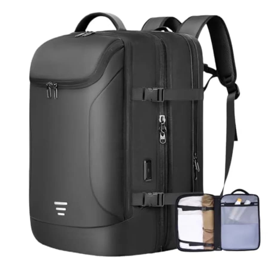 Zaino da Viaggio per Uomo 50L Espandibile Approvato per Voli Bagaglio a Mano Resistente all'Acqua per Viaggi con Scomparto per Laptop da 17.3 Pollici