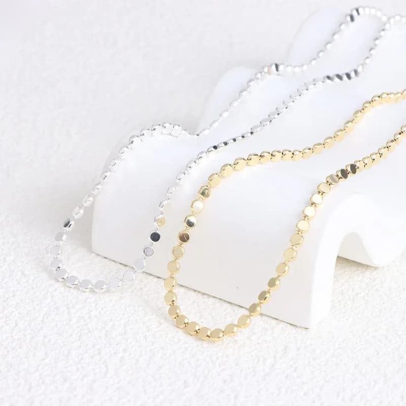Minar Minimalist Real Gold Silver Plated Brass Beans Strand Necklaces For Women Female Chokers Statement French Jewelry