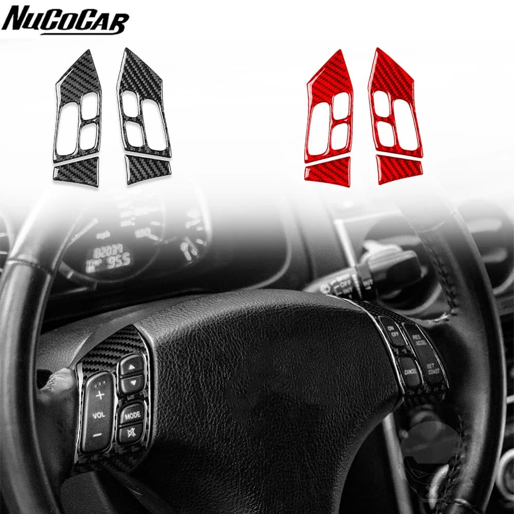 For Mazda 3 Axela 2004-2009 Carbon Fiber steering wheel control panel Covering Car accessories Interior decorative wall decals
