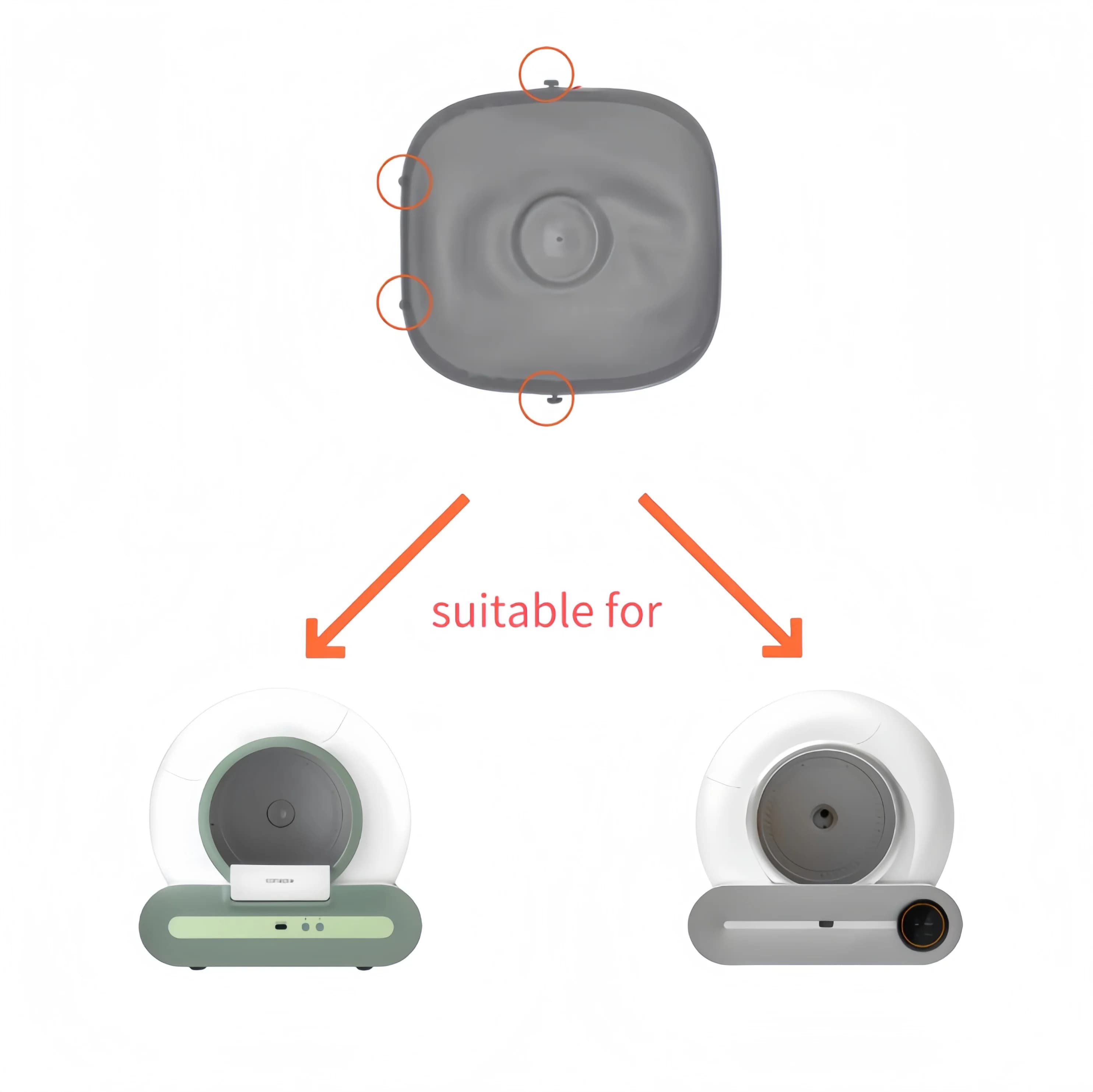 Tonepie Tappetino base accessorio per lettiera per gatti intelligente automatico grande - Tappetino per toilette per gatti autopulente per gatti