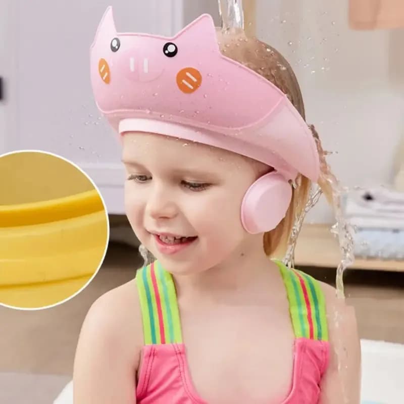 Cute animal-shaped baby shower head – Soft and adjustable headphone for children's shampoo, waterproof eye protection, children's bathroom head