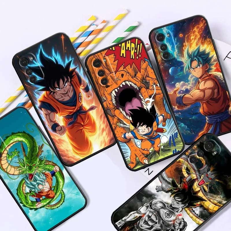 Dragon Ball Super Cool Son Goku per Motorola G85 Edge 50 G24 G35 G14 G04 40 G72 G34 G G54 G13 G32 5G Cover per telefono nera