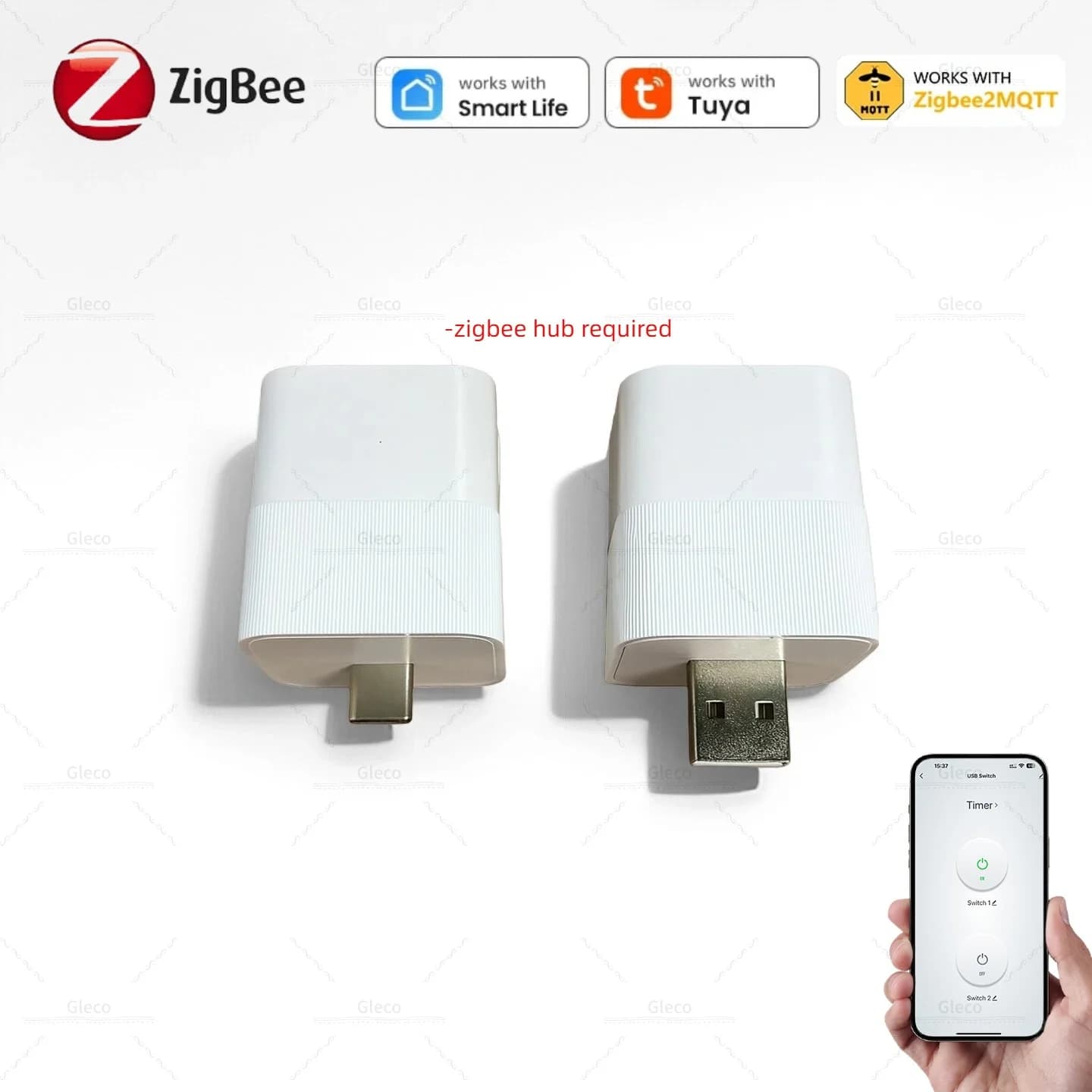 Zigbee Micro USB Adapter Switch 5V Mini TYPE-C USB Power Adapter Domotic Spin Signal Repeater for Intelligent Life TUYA Z2M