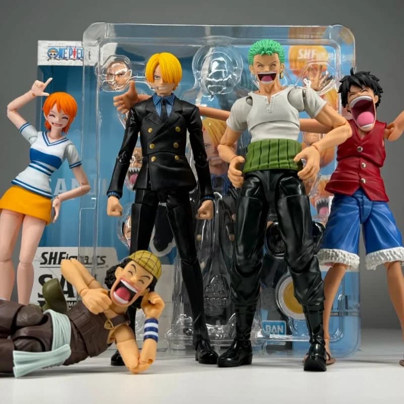 Bandai S.H.Figuarts One Piece Romance Dawn Usopp Nami Roronoa Zoro Sanji Action Figure - Modello Completo da Collezione Regalo Anime