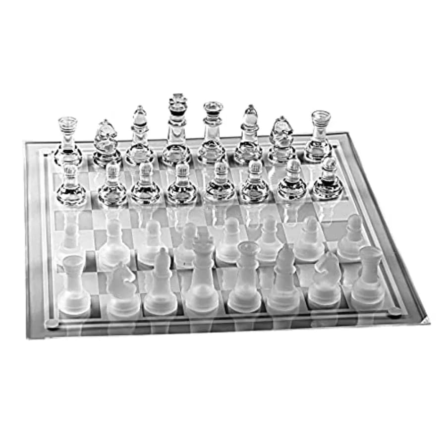 Scacchiera in Vetro Antirottura, Eleganti Pezzi degli Scacchi in Vetro, Set di Scacchi, Gioco degli Scacchi