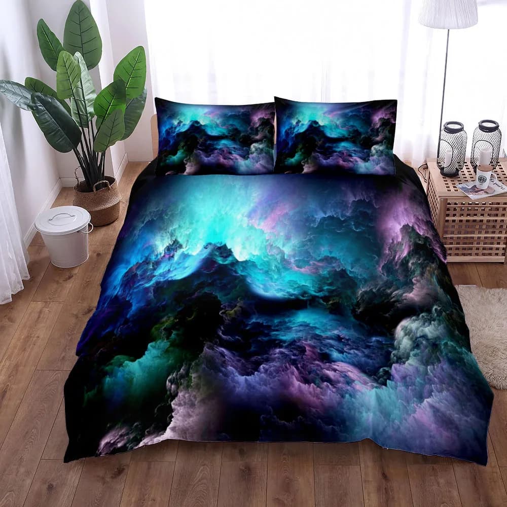 Set copripiumino con nebulosa spaziale astratta Set biancheria da letto king size singolo, letto singolo, matrimoniale, king size, king size, USA