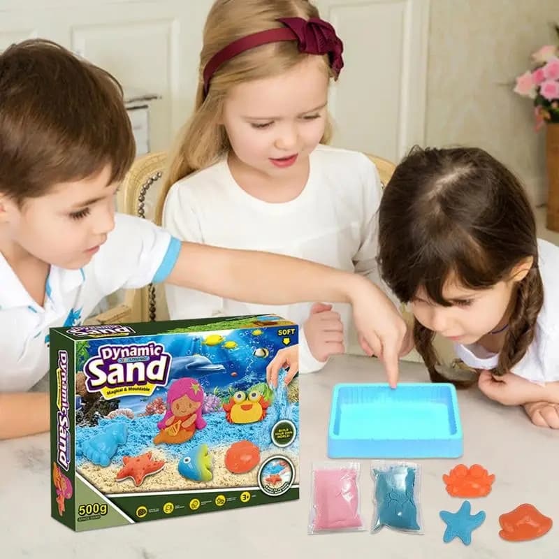Gioco sensoriale Kit d'arte sulla sabbia Set di sabbia sensoriale modellabile per ragazze Borse per regali Sabbia sensoriale per bambini per la scuola, la casa, l'interno e all'aperto