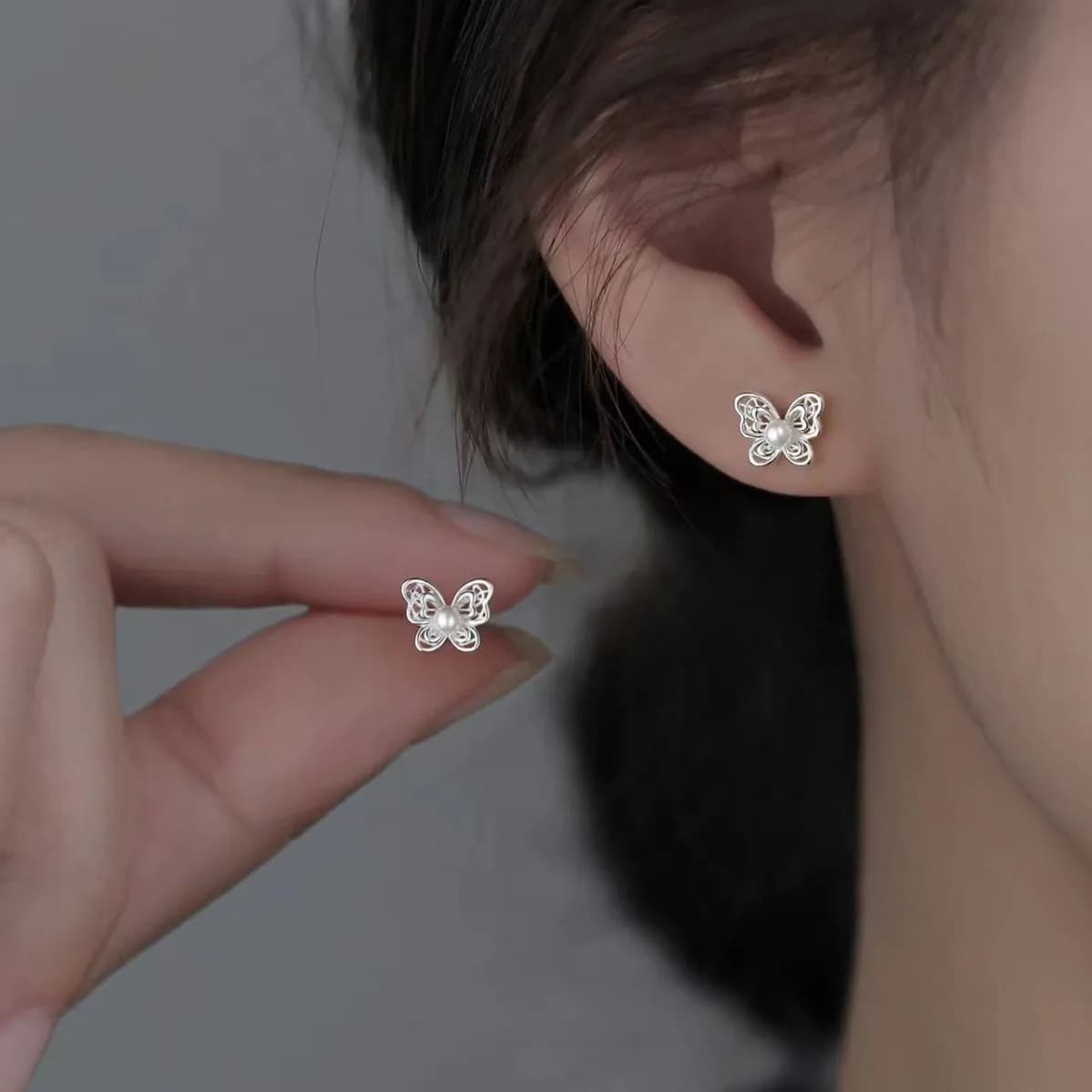 Butterfly Pearl Stud Earrings, Niche 2026 New Arrival Bestselling Earrings, Premium Women's Jewelry