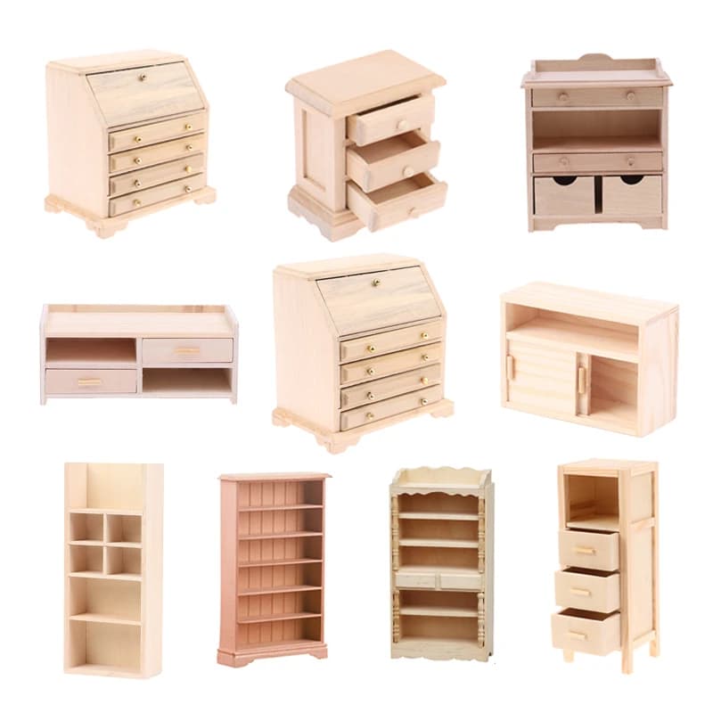 1/12 Dollhouse Bookshelf Storage Cabinet armadio in miniatura Book Table Cabinet Shelf Model Dollhouse Furniture Decor giocattoli fai da te